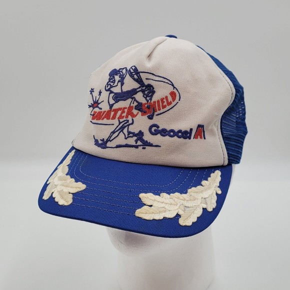 Geocel Water Shield Mesh Baseball Blue White Scrambled Eggs Snapback Hat Cap USA - Picture 1 of 10